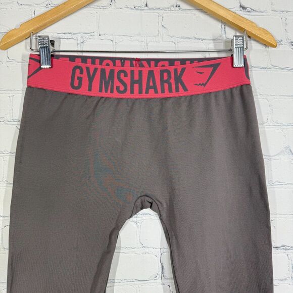 Gymshark Seamless Leggings Women Medium Brown Red Waistband Logo Activewear Gym - Picture 3 of 12